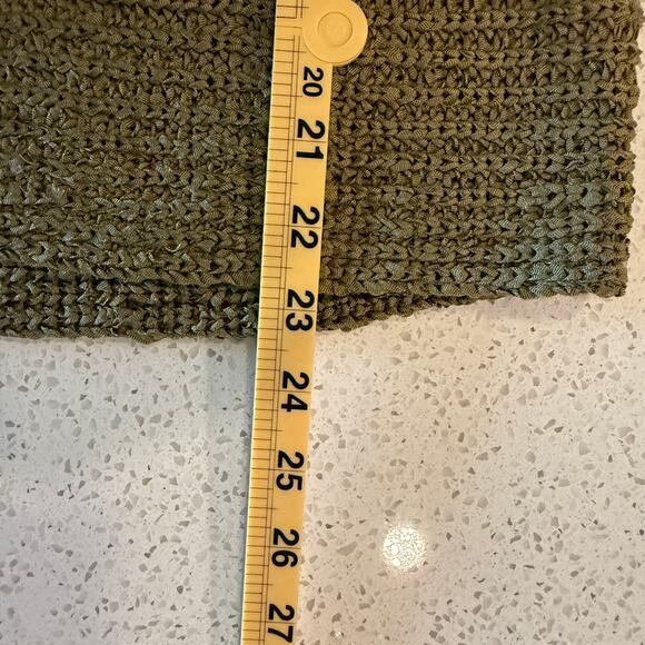 Lauren Ralph Lauren Medium Darbye Crochet Short Sleeve Top Olive Green Boho Fall - Picture 5 of 6